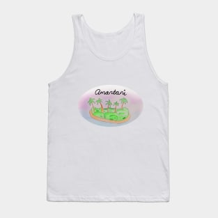 Amantaní Island travel, beach, sea and palm trees. Holidays and rest, summer and relaxation Tank Top